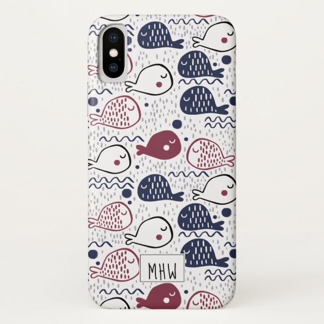 Cute Fish Pattern custom monogram phone cases (Back)