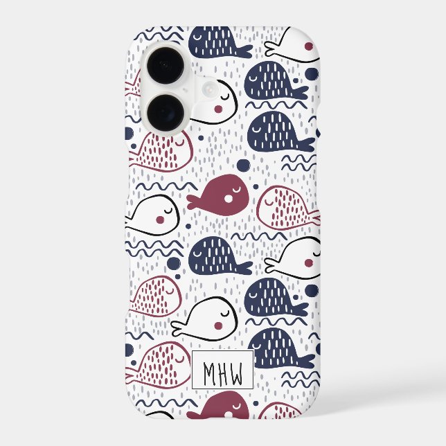 Cute Fish Pattern custom monogram phone cases (Back)