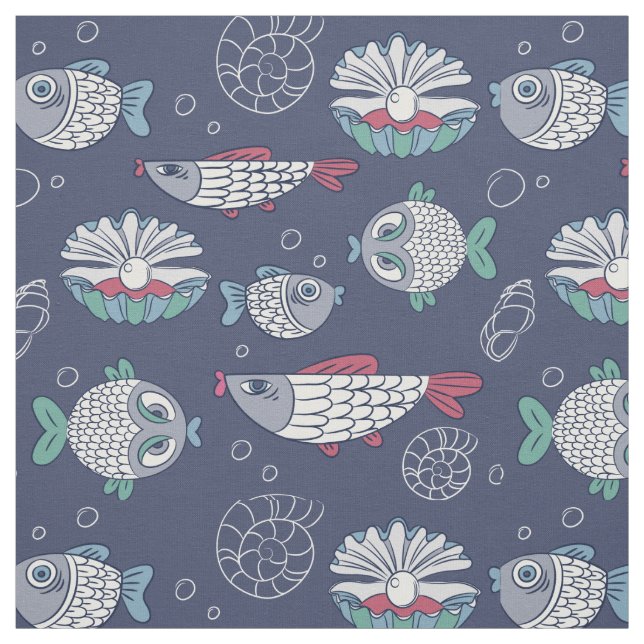 Cute Fish Pattern fabric (Swatch)