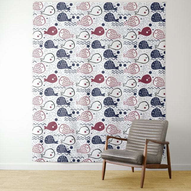 Cute Fish Pattern tapestries (In Situ)