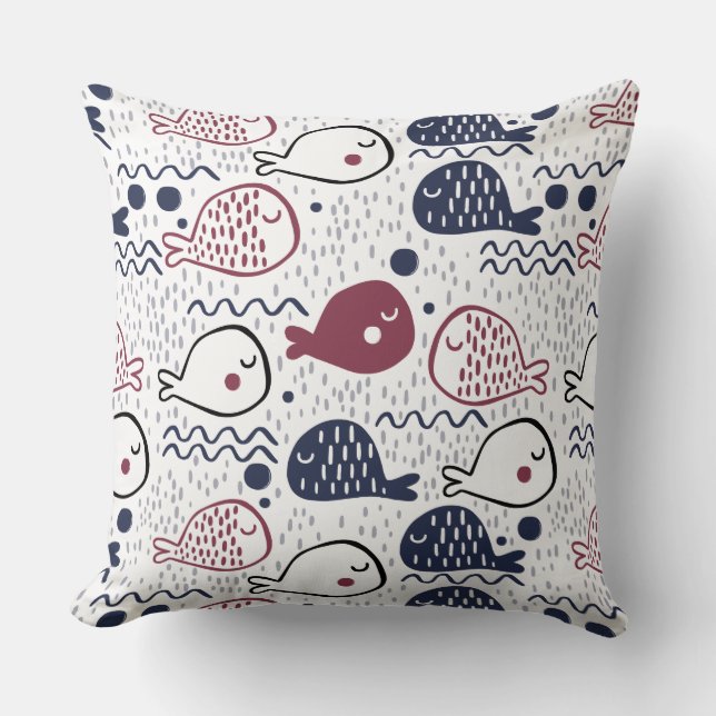 Cute Fish Pattern throw pillows (Front)