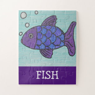 Cute Fish Portrait Puzzle for Kids-Erin Brie Art