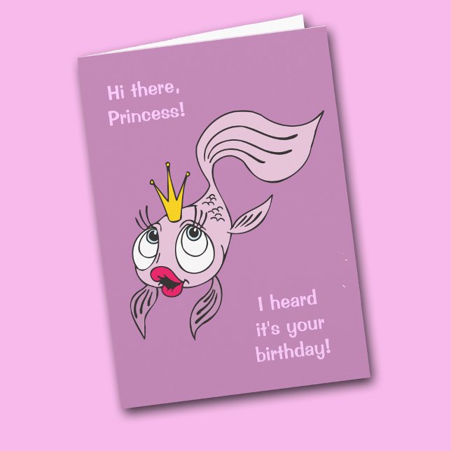 Cute Fish Princess Kid's Birthday Card (Creator Uploaded)