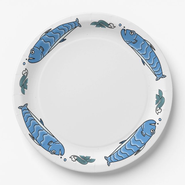 Cute Fish Surrounding Paper Plates (Front)