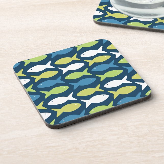 Cute Fish Under The Sea Nautical Lake House Decor Coaster (Left Side)