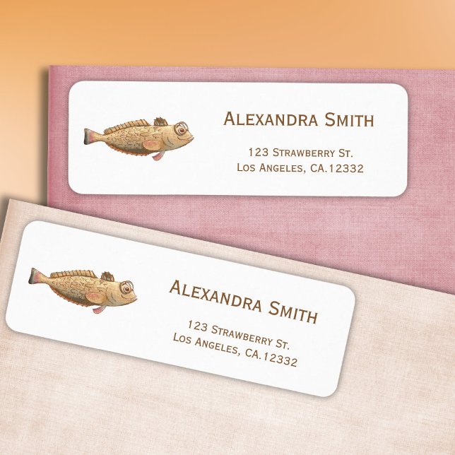 Cute Fish with Glasses Return Address Label (Creator Uploaded)