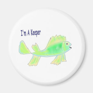 Cute fish with I'm a keeper text Magnet
