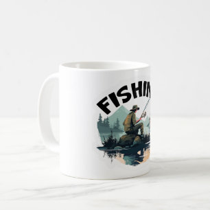 Cute Fisherman Fishing Camp Travel Coffee Mug