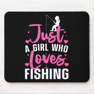 Cute Fishing For Women Girls Kids Fisher Fisherman Mouse Pad