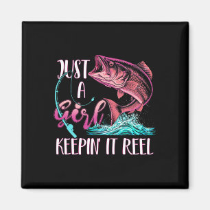 Cute Fishing Funny Keeping It Reel Womens Purple P Magnet