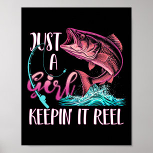 Cute Fishing Funny Keeping It Reel Womens Purple P Poster