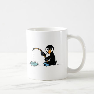 cute fishing penguin coffee mug