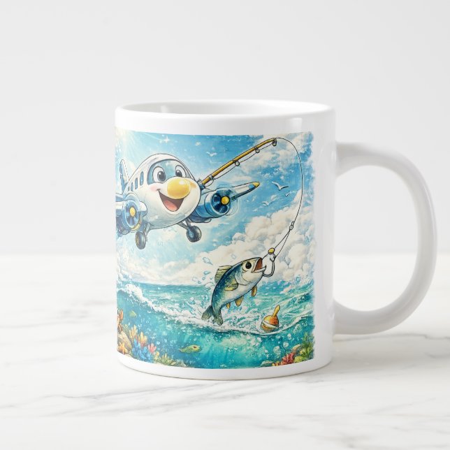 Cute Fishing Plane Mug – Fun Ocean Adventure Coffe (Right)