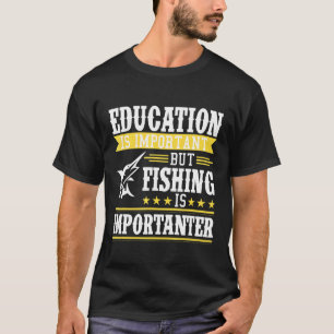 Cute Fishing Son Father Daughter Education T-Shirt