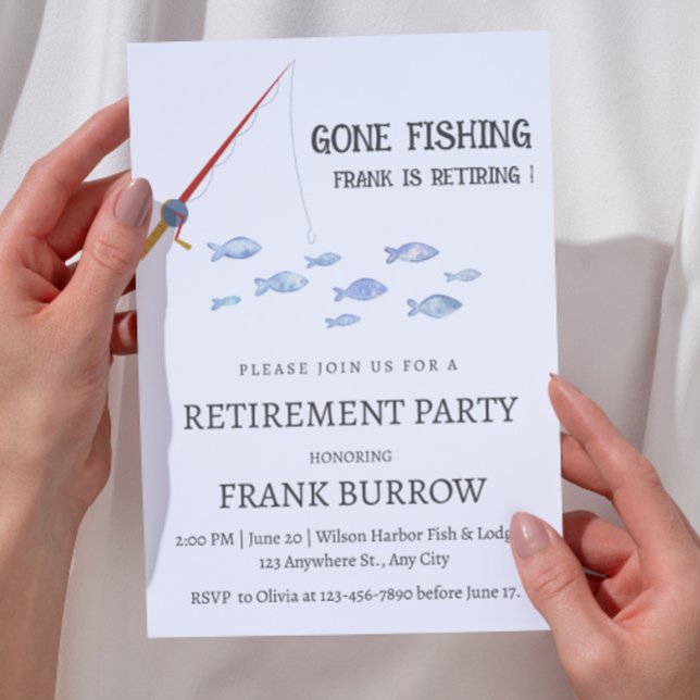 Cute Fishing Theme Retirement Party Invitation (Creator Uploaded)
