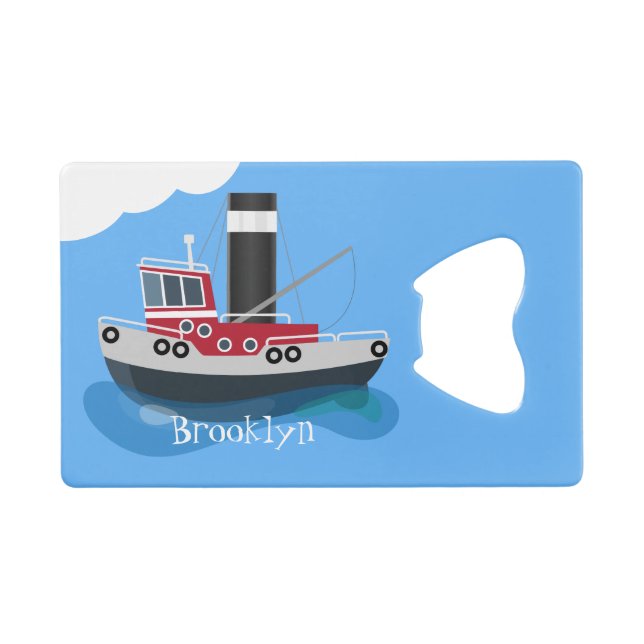Cute fishing trawler boat cartoon illustration (Front (Horizontal))