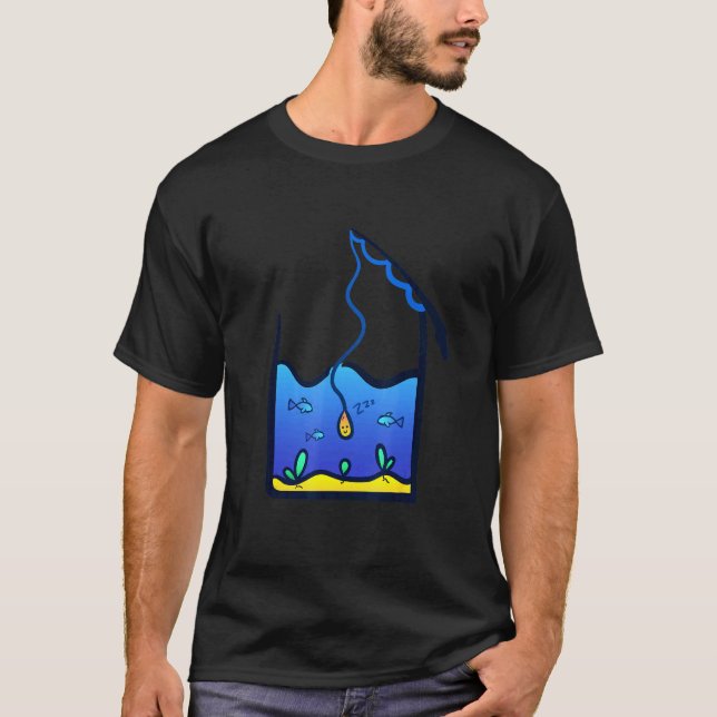 Cute Fishing Worm Ocean Abstract T-Shirt (Front)