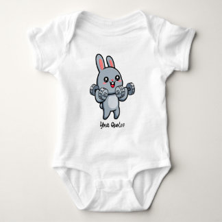 Cute Fitness Bunny Workout Kids Baby Bodysuit