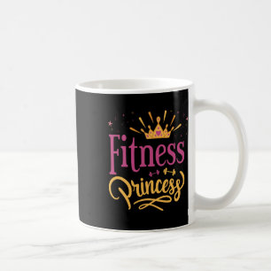 Cute Fitness Princess Girl's With Crown Workout Bo Coffee Mug