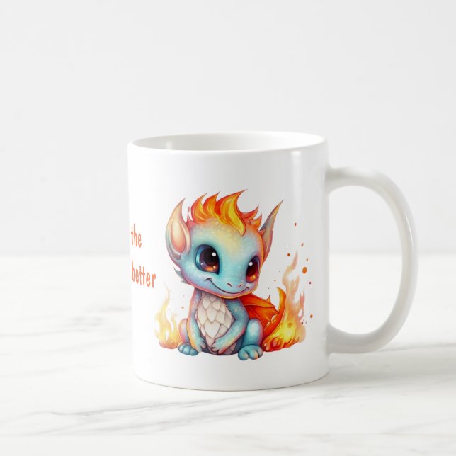 Cute Flaming Baby Dragon Coffee Mug (Right)