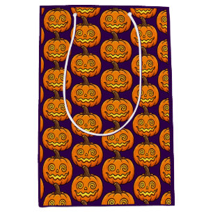 Cute Flaming Pumpkin Halloween Favour Gift Bag