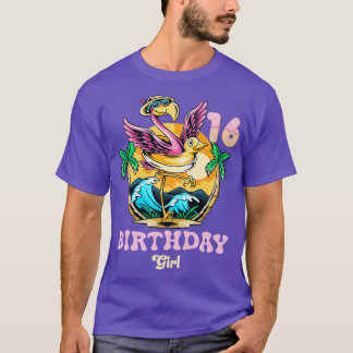 Cute Flamingo 16th Birthday Girl T-Shirt