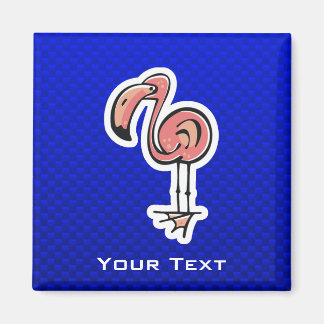 Cute Flamingo; Blue Magnet