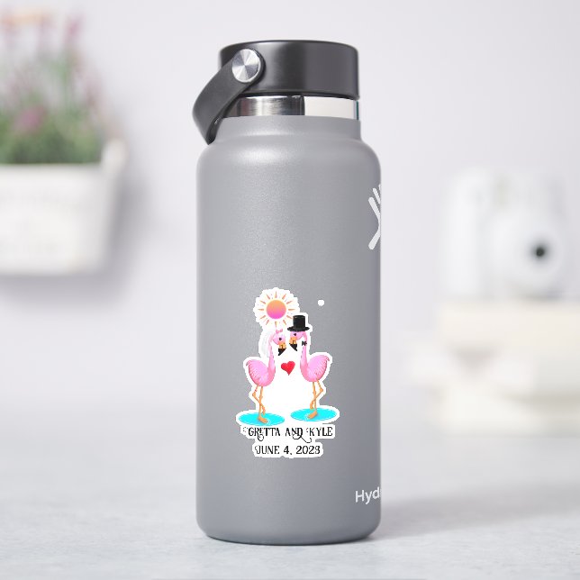 Cute flamingo bride and groom (HydroFlask)