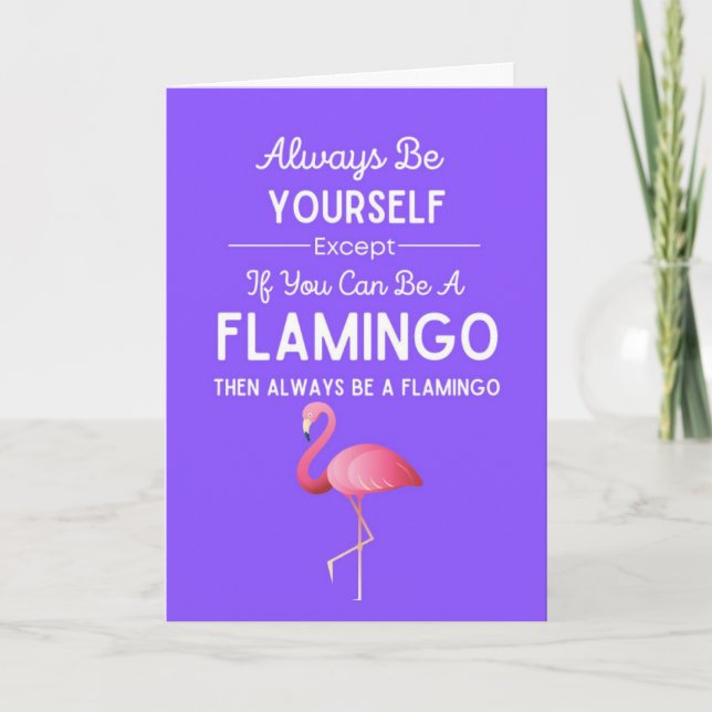 Cute Flamingo Cards Funny Humour Pink Bird Humouro (Front)
