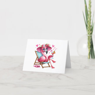 Cute Flamingo clipart Thank You Card