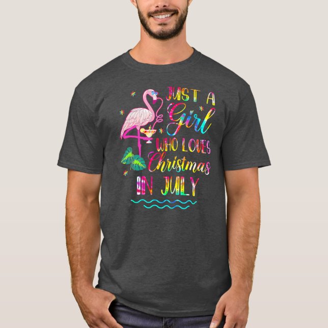 Cute Flamingo Funny Just A Girl Who Loves T-Shirt (Front)