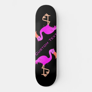 Cute Flamingo - Happy - Add Your Text / Name Skateboard