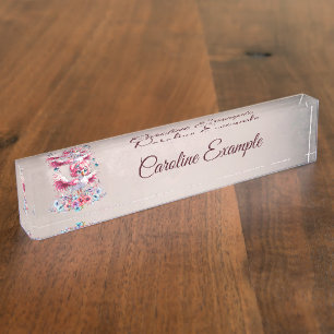 Cute flamingo in cartoon style, nameplate