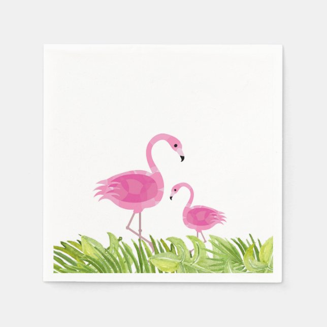 Cute Flamingo Party Napkins (Front)