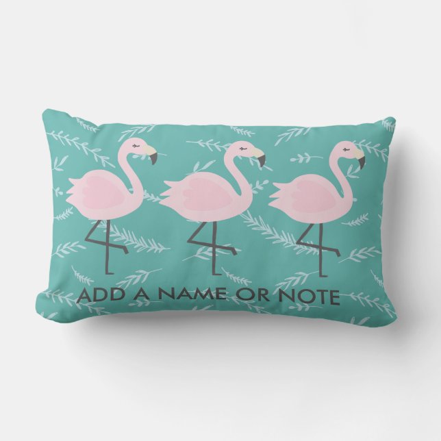Cute Flamingo Pastel Teal Pillow (Front)
