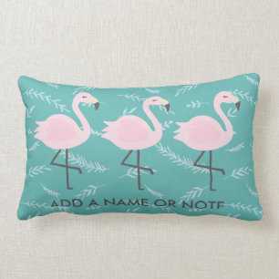 Cute Flamingo Pastel Teal Pillow