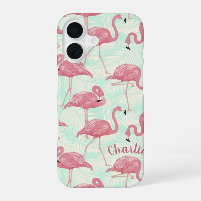 Cute Flamingo pattern custom name phone cases (Back)