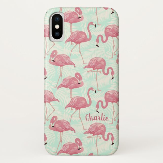 Cute Flamingo pattern custom name phone cases (Back)