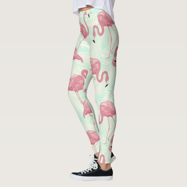 Cute Flamingo pattern leggings (Left)