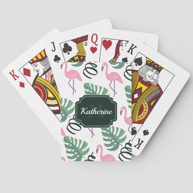 Cute Flamingo Pattern Playing Cards (Back)