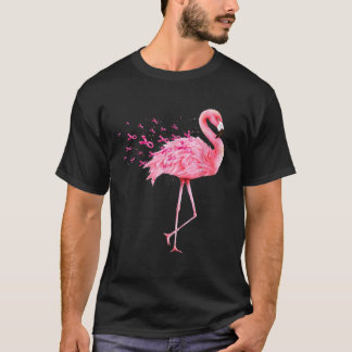 Cute Flamingo Pink Ribbon Breast Cancer Awareness T-Shirt