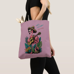 Cute Flamingo Sombrero Guitar Flamenco Lover Tote Bag