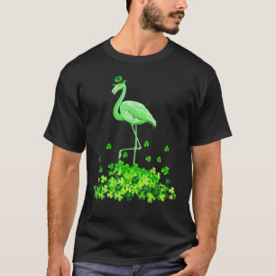 Cute Flamingo St Patricks Day Shamrock Funny Flami T-Shirt