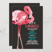 Cute Flamingo Tropical Let's Flamingle Baby Shower