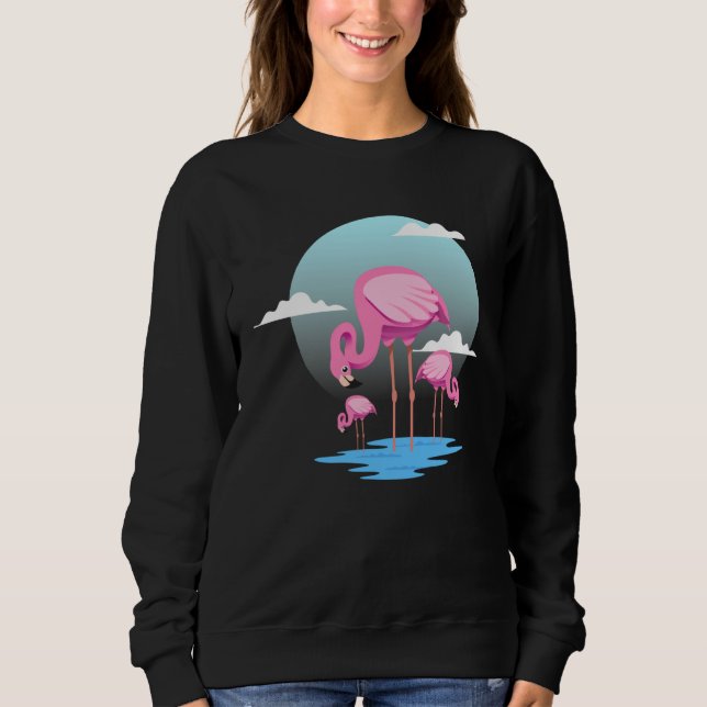 Cute Flamingo Zoo Bird Watcher Sweatshirt (Front)