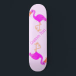 Cute Flamingos - Happy - Add Your Text / Name Skateboard<br><div class="desc">Cute Flamingo - Happy - Choose / add your favorite background colors !</div>