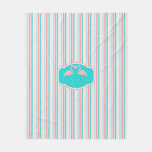 Cute Flamingos in Love Pattern Fleece Blanket