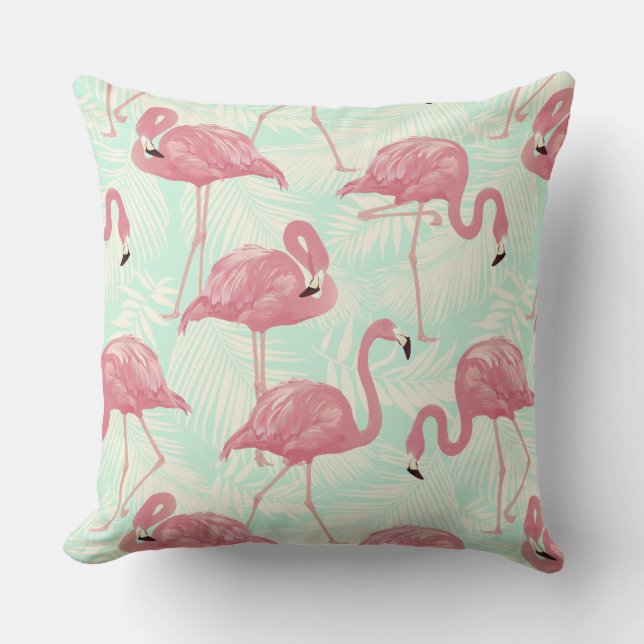 Cute Flamingos Pattern throw pillows (Front)