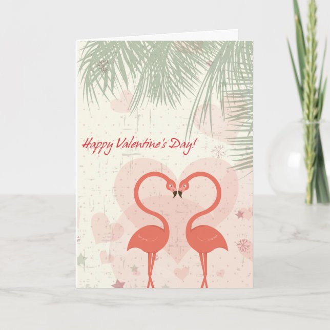 cute flamingos valentines day card (Front)