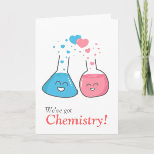 Cute flasks in love, we've got chemistry holiday card